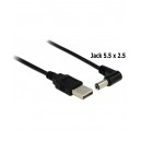 CONEXION USB "A" MACHO A JACK (5.5x2.5) 1.5m