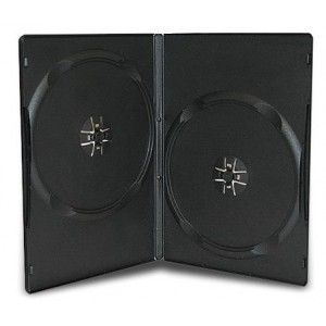 Caja DVD negra PVC DOBLE